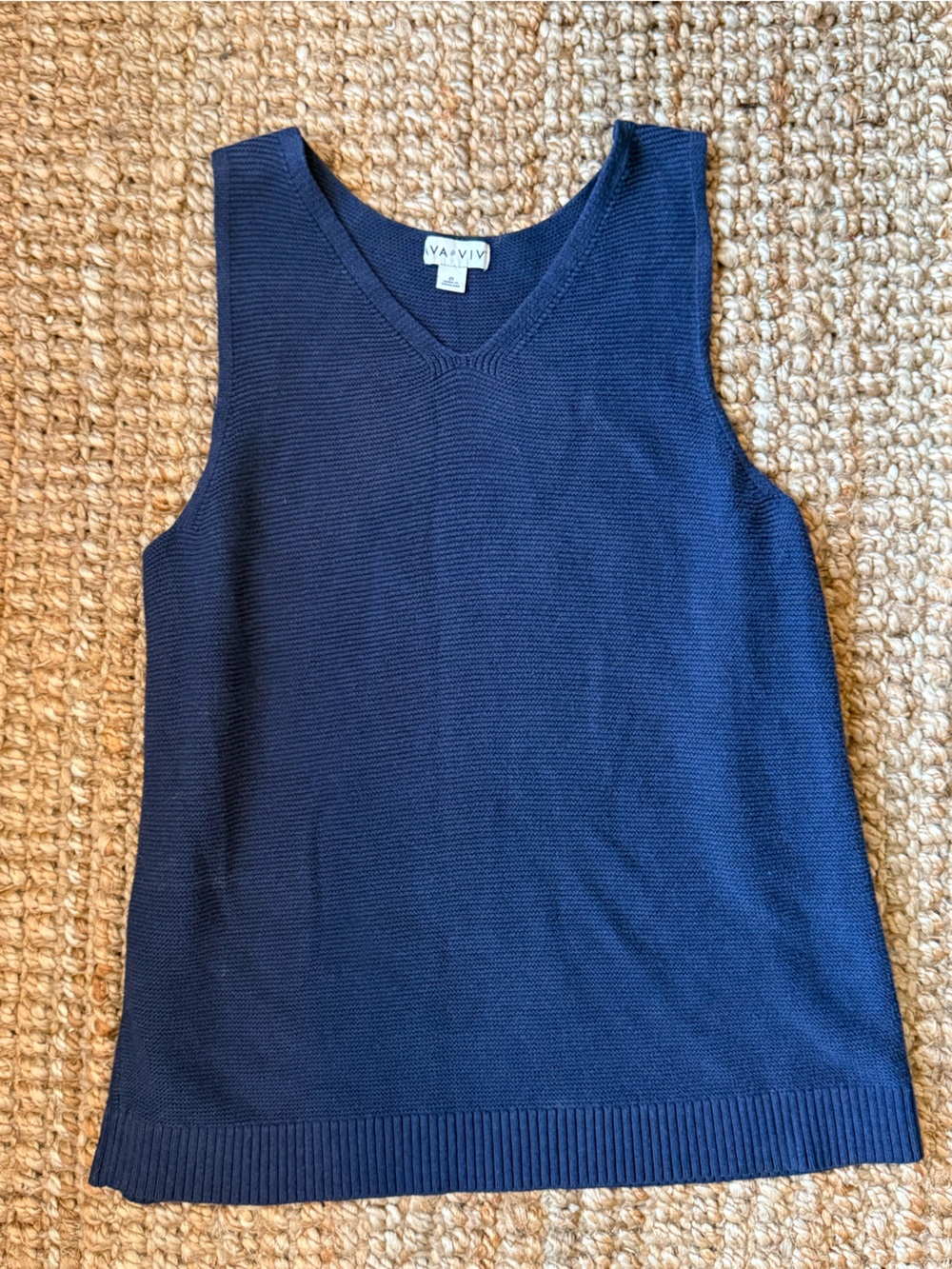 Ava & Viv Navy Knit V-Neck Sleeveless Sweater Vest